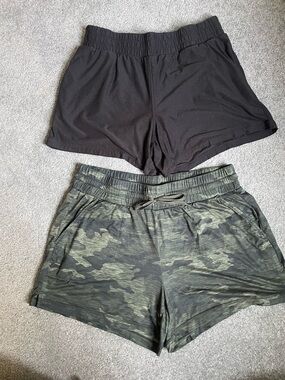 Athletic Works Gray & Olive Camo Athletic Shorts Duo